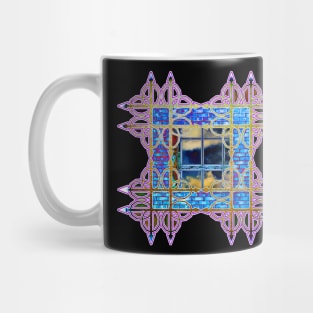 Blue Brick Sky Window Mug